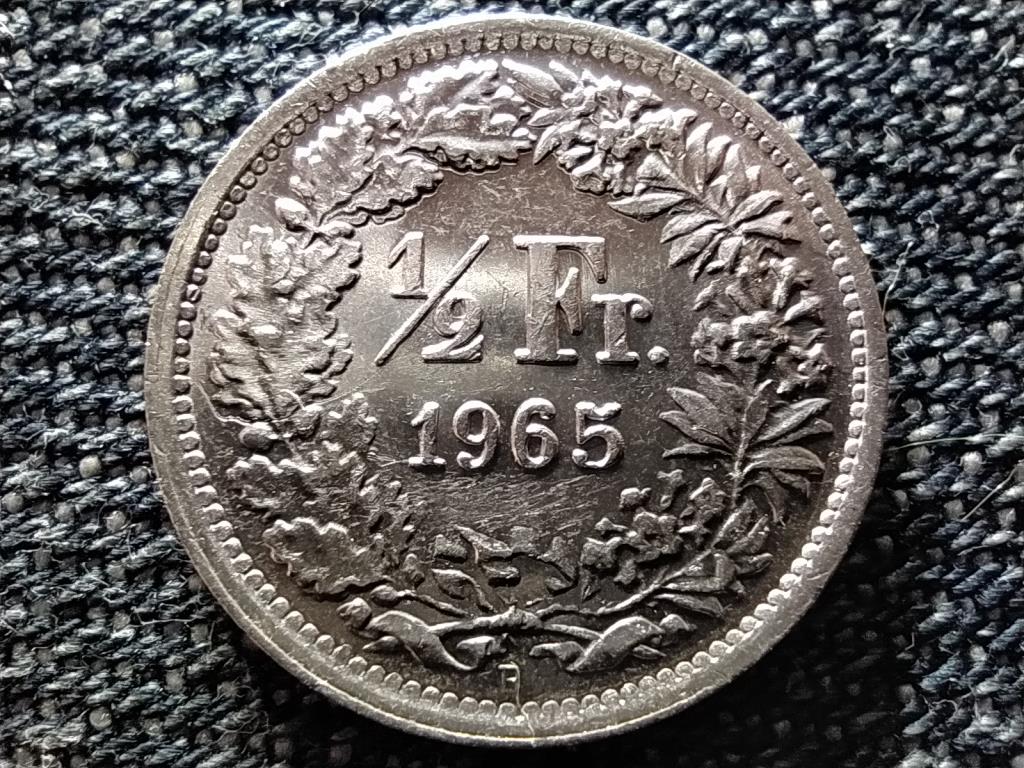 Svájc .835 ezüst 1/2 Frank 1965 B