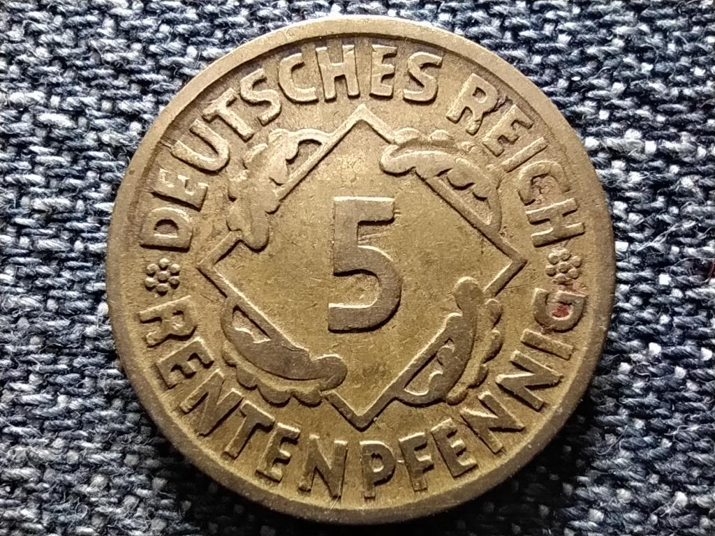 Németország Weimari Köztársaság (1919-1933) 5 Rentenpfennig 1924 D