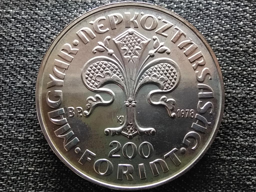 Károly Róbert első magyar aranyforintja emlékére .640 ezüst 200 Forint 1978 BP BU