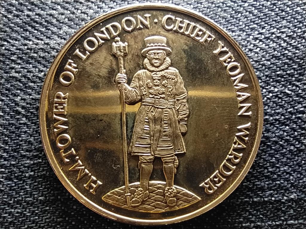 Anglia London Tower Yeoman Warde vezér bronz érem