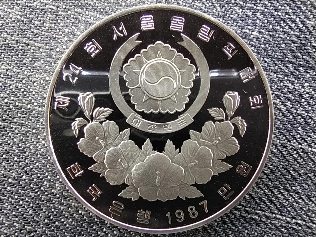 Dél-Korea Olimpiai Játékok Szöulban 1988 Röplabda .925 ezüst 10000 won 1987 PP