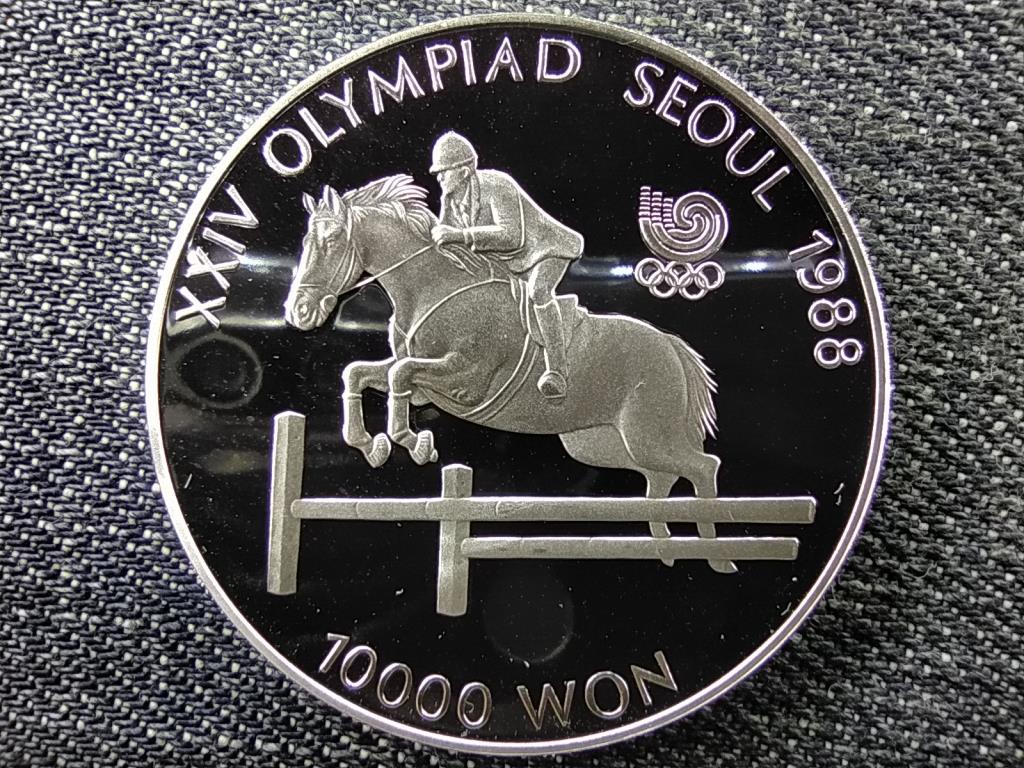 Dél-Korea Olimpiai Játékok Szöulban 1988 Díjugratás .925 ezüst 10000 won 1988 PP