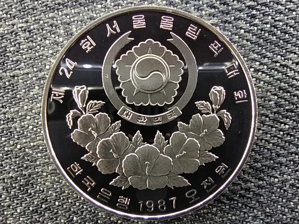 Dél-Korea Olimpiai Játékok Szöulban 1988 Jegi Chagi .925 ezüst 5000 won 1987 PP