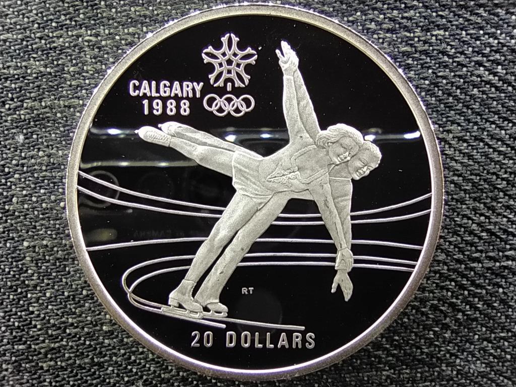 Kanada Téli olimpia Calgary műkorcsolya .925 ezüst 20 Dollár 1987 PP