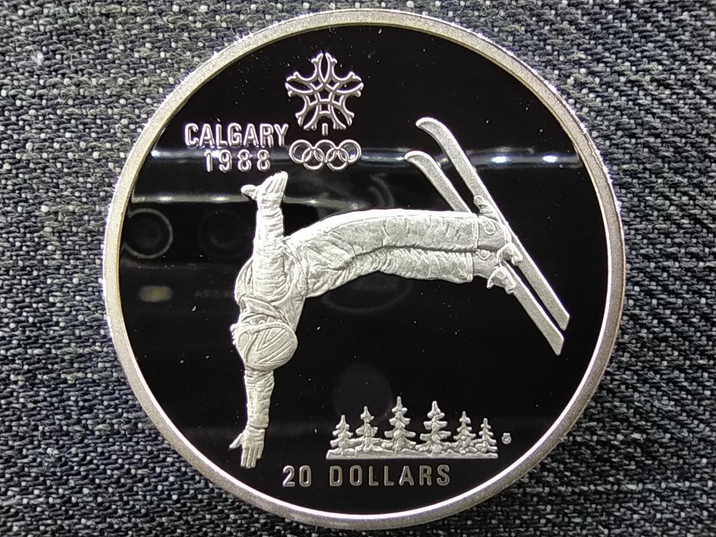 Kanada Téli olimpia Calgary szabadstílusú síelés .925 ezüst 20 Dollár 1986 PP