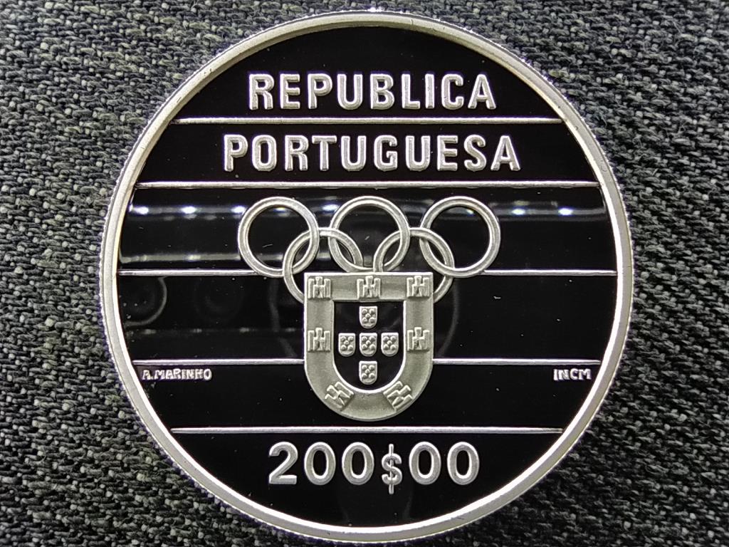 Portugália XXV. Nyári Olimpia Barcelona futók .925 ezüst 200 Escudo 1992 INCM PP