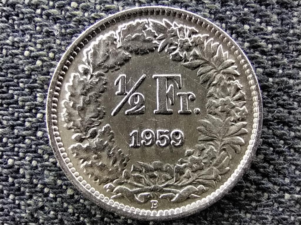 Svájc .835 ezüst 1/2 Frank 1959 B