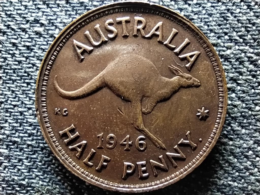 Ausztrália VI. György (1936-1952) 1/2 Penny 1946 •