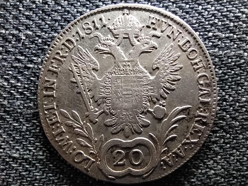 Ausztria II. Ferenc .583 ezüst 20 Krajcár 1811 A