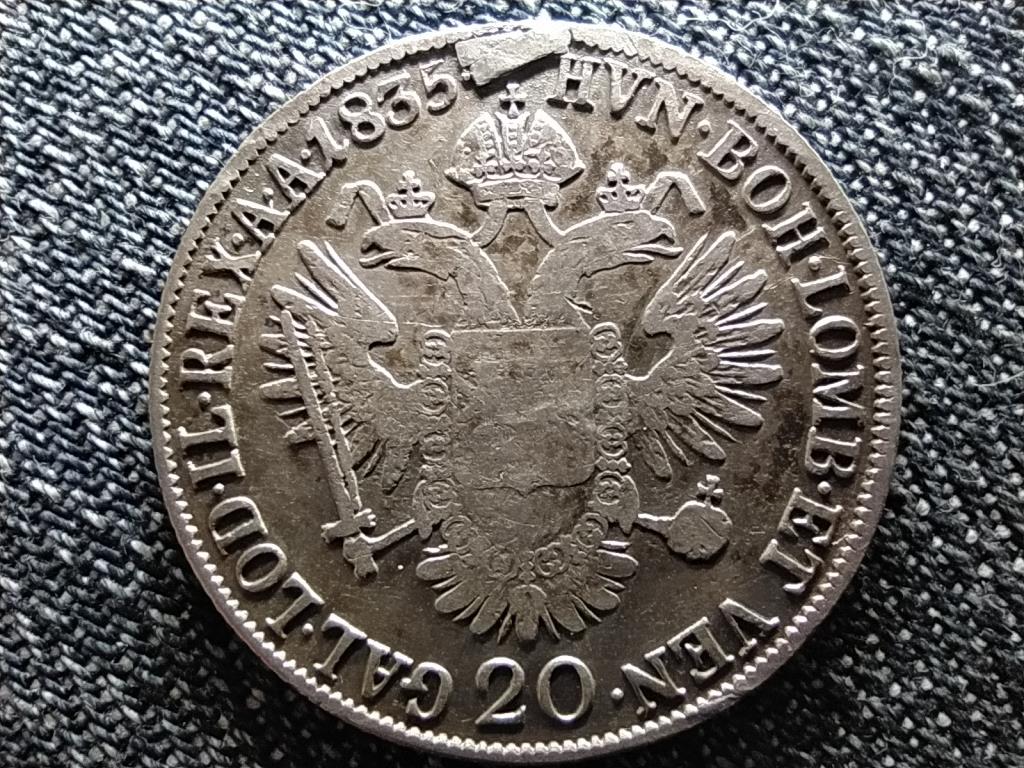 Ausztria II. Ferenc .583 ezüst 20 Krajcár 1835 B