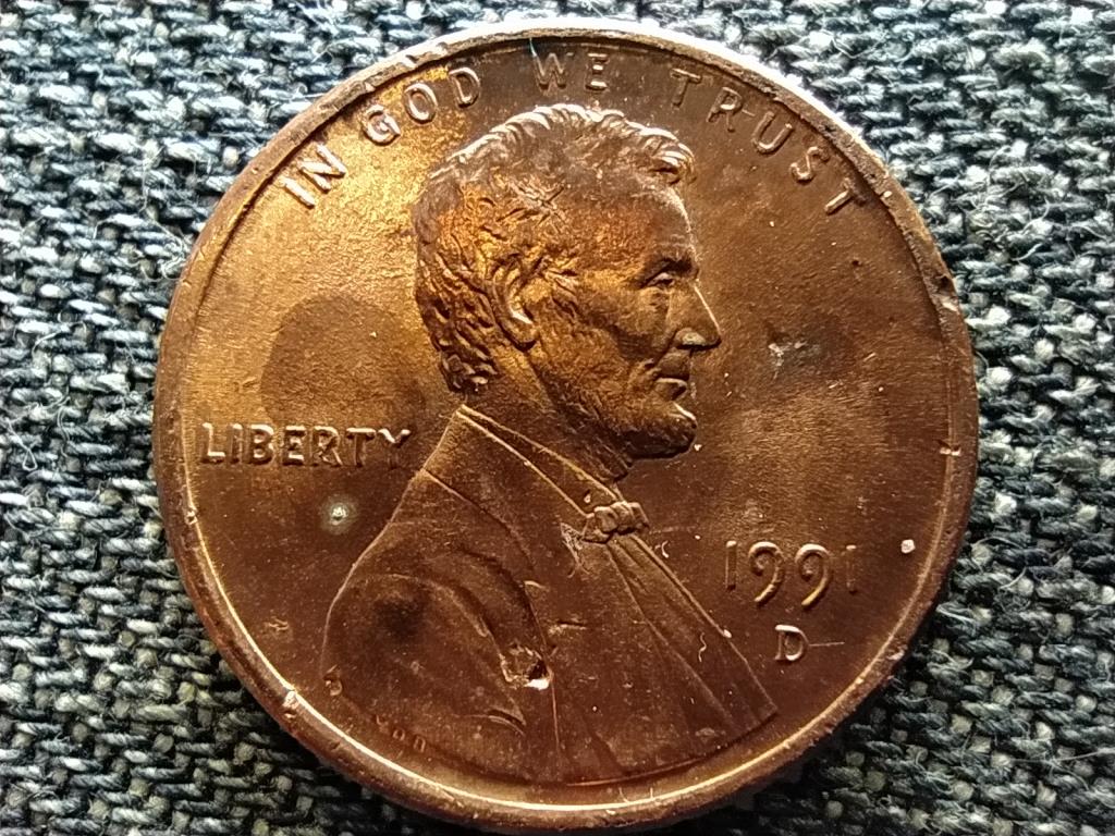 USA Lincoln Emlékmű 1 Cent 1991 D 
