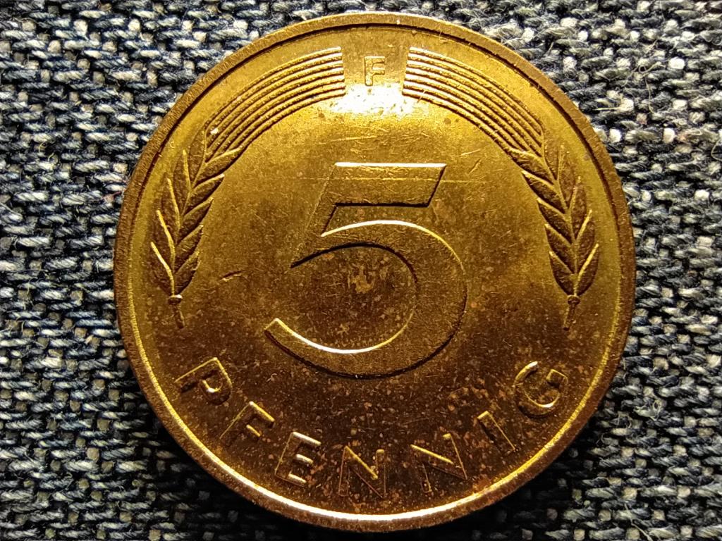 Németország NSZK (1949-1990) 5 Pfennig 1990 F