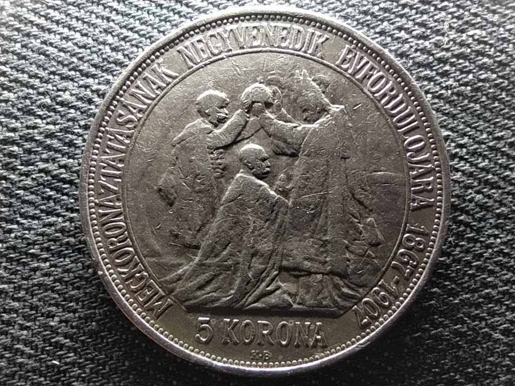 Ferenc József koronázás .900 ezüst 5 Korona 1907 KB