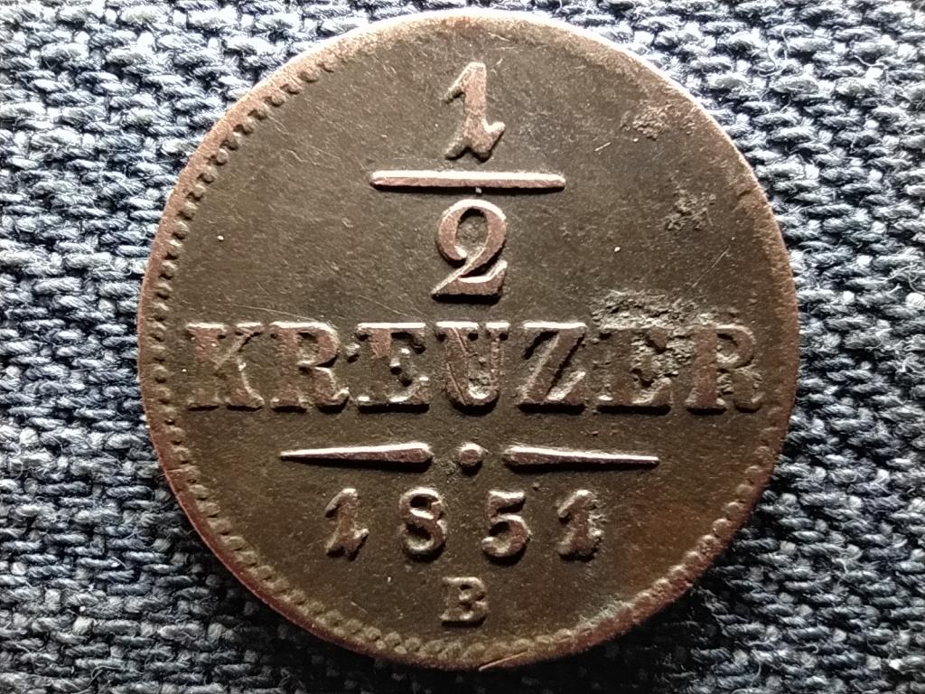 Ausztria Ferenc József (1848-1916) 1/2 Krajcár 1851 B