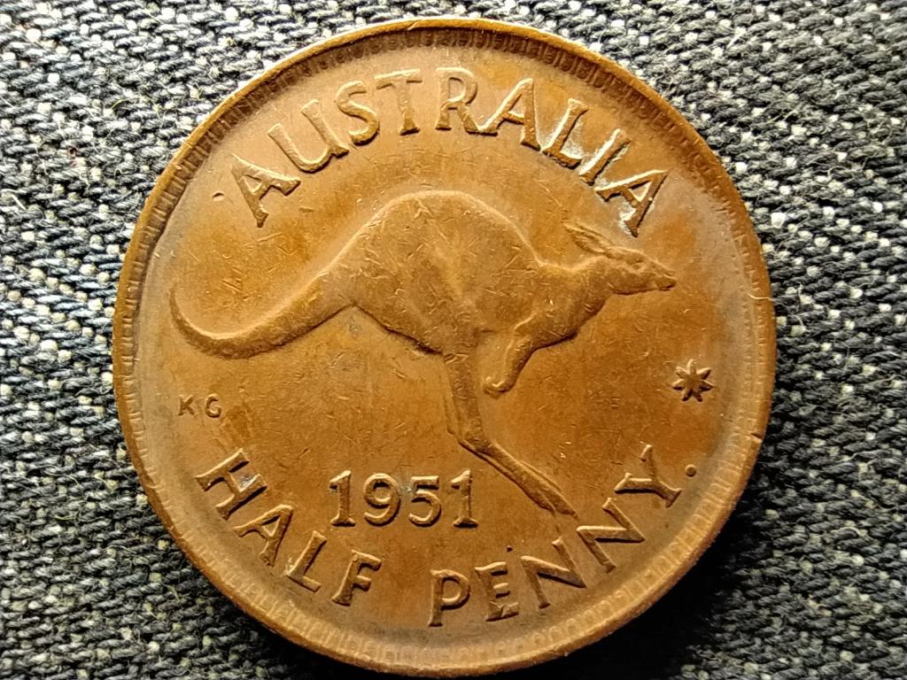 Ausztrália VI. György (1936-1952) 1/2 Penny 1951 •