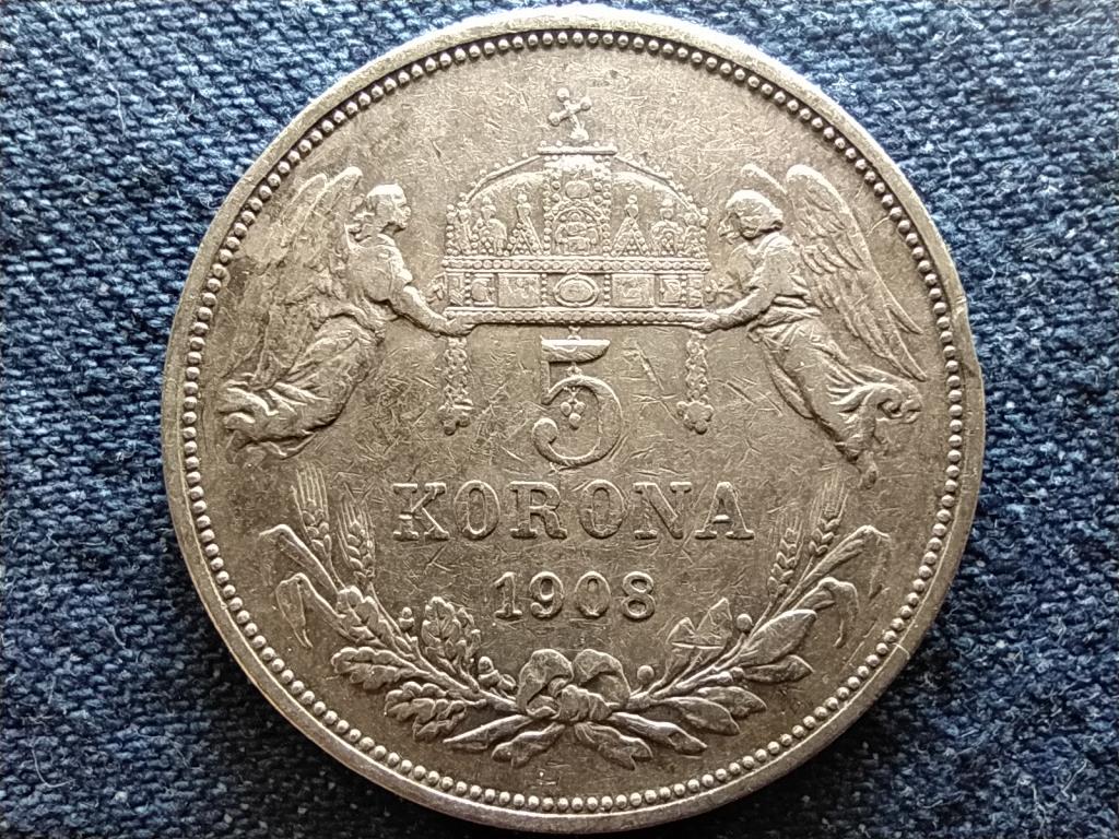 Ferenc József (1848-1916) .900 ezüst 5 Korona 1908 KB