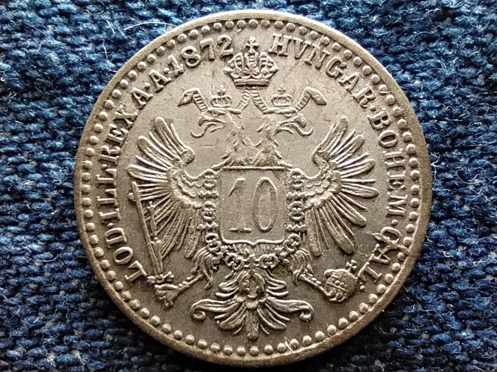 Ausztria Ferenc József (1848-1916) .400 ezüst 10 Krajcár 1872