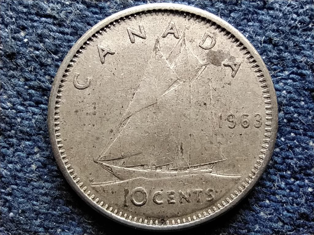 Kanada II. Erzsébet .800 ezüst 10 Cent 1963