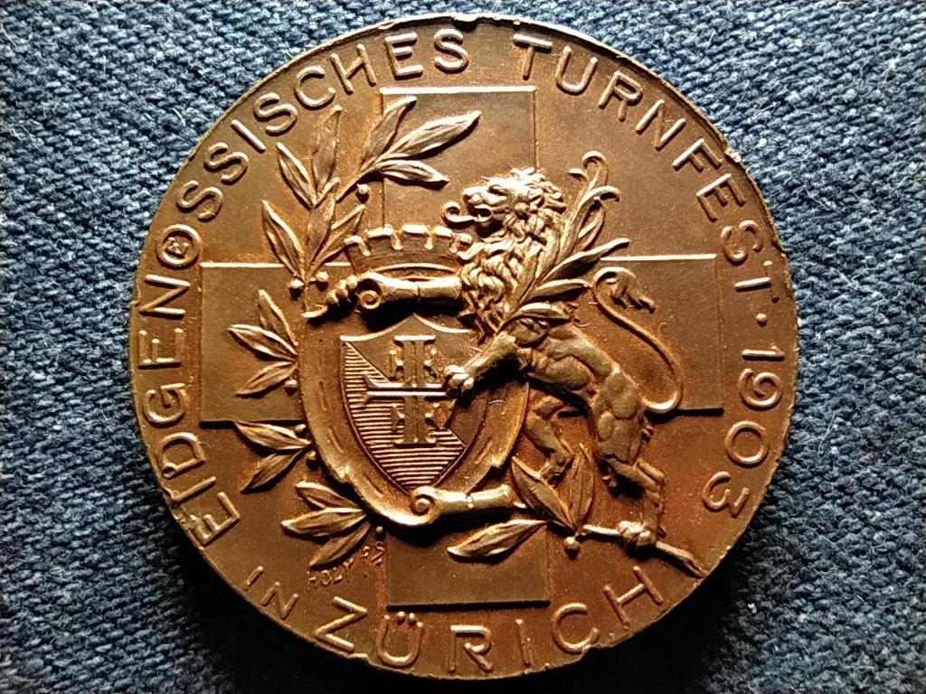 Svájc Állami Tornabajnokság Zürich bronz érem 24,57 g  35,5 mm 1903