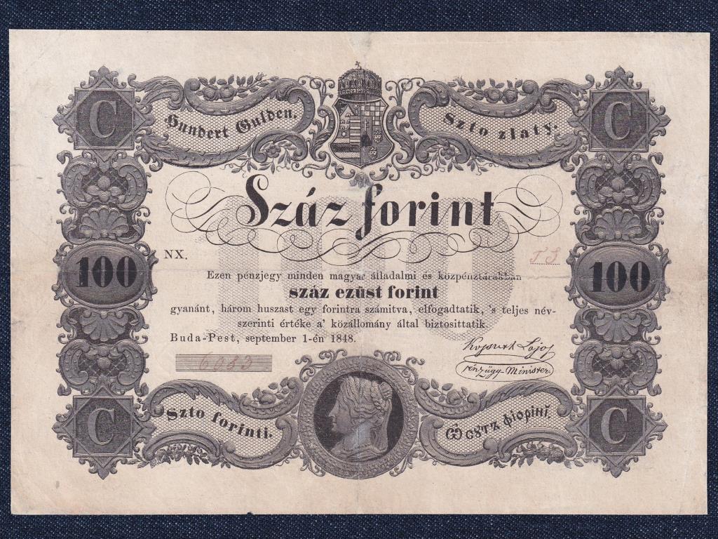 Szabadságharc (1848-1849) Kossuth bankó 100 Forint bankjegy 1848 Restaurált!