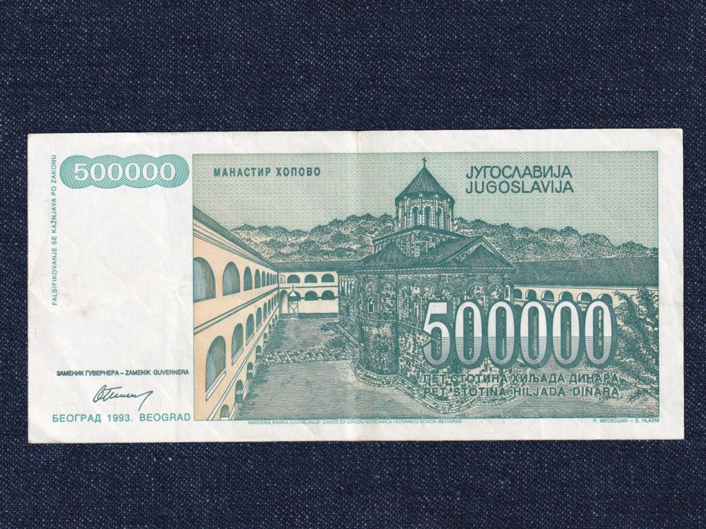 Jugoszlávia 500000 Dínár bankjegy 1993