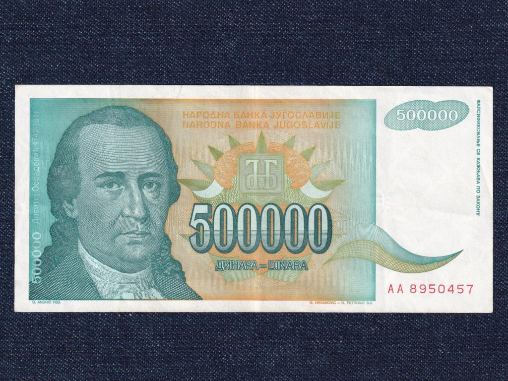 Jugoszlávia 500000 Dínár bankjegy 1993