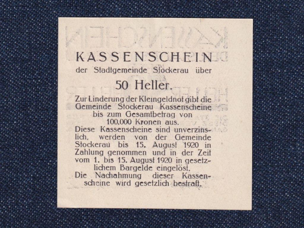 Ausztria Stockerau 50 heller szükségpénz 1919