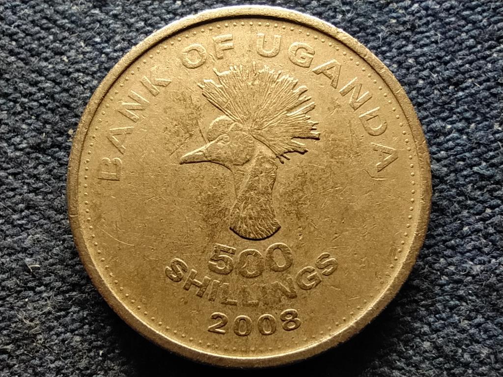 Uganda koronás daru 500 shilling 2008