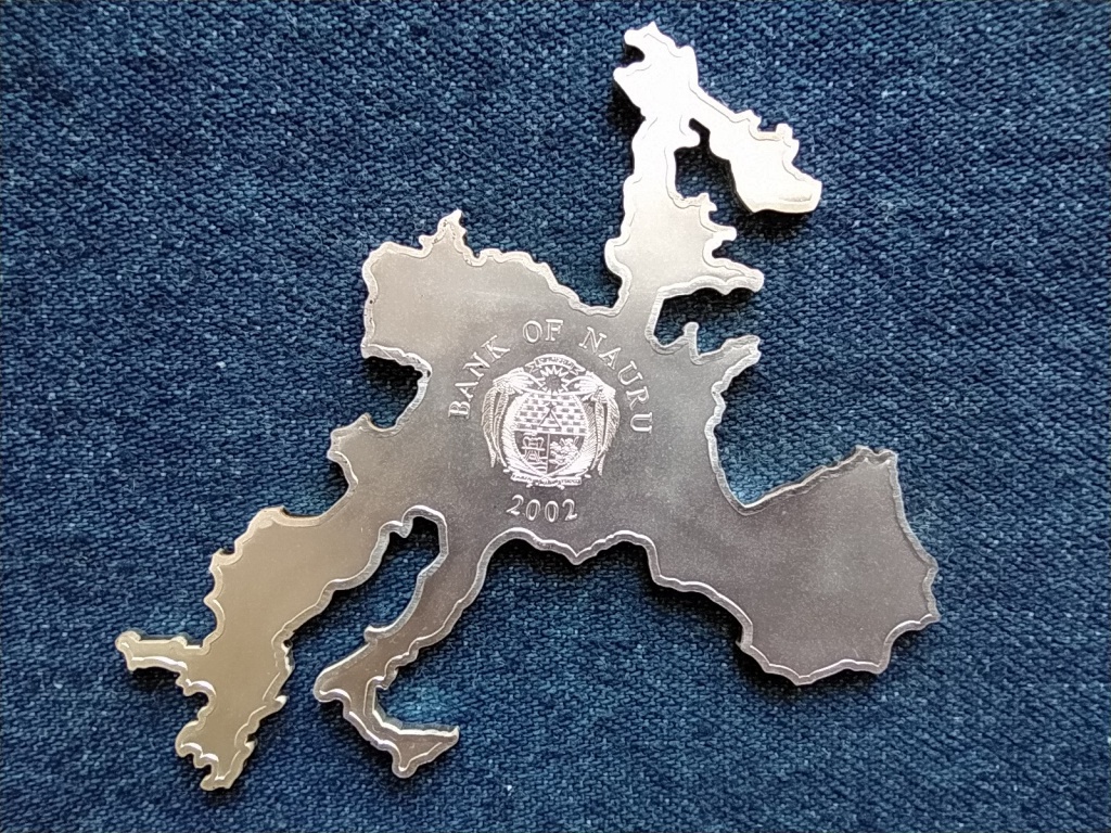 Nauru euro Európa térkép ezüstben .999 ezüst 10 dollár 2002 PP