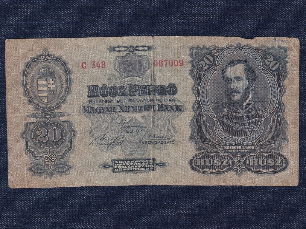 Második sorozat (1927-1932) 20 Pengő bankjegy 1930