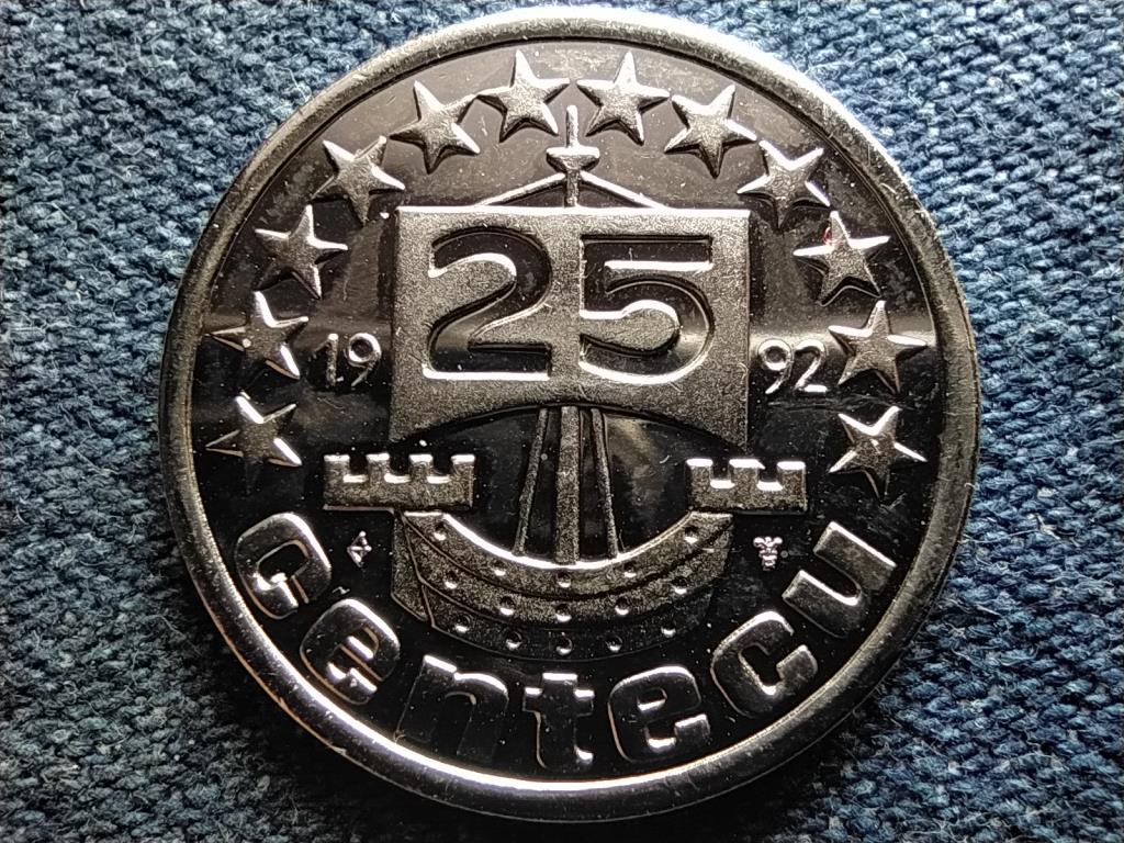 Hollandia 25 centecu 1992 nikkelezett sárgaréz 26 mm