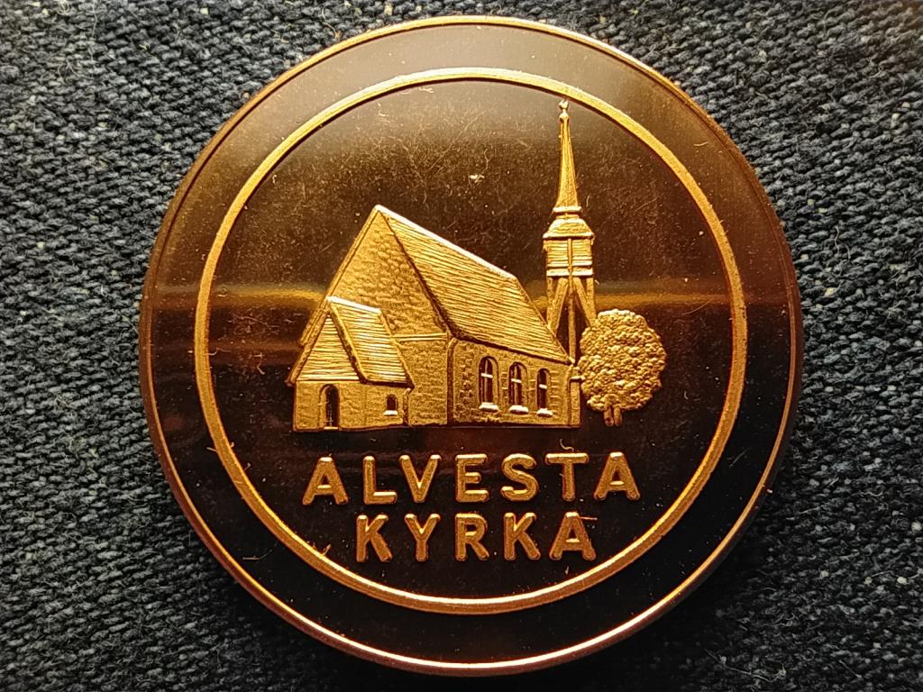 Svédország Alvesta-i templom 1979 réz 10 korona helyi pénz