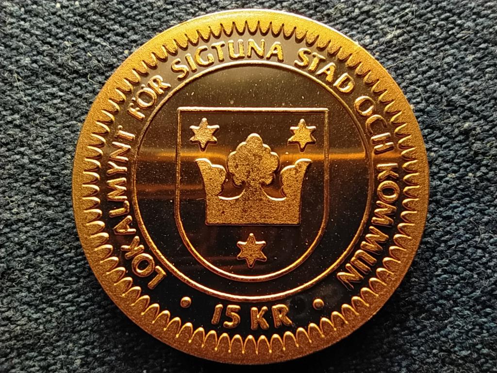 Svédország Sigtuna A kereszténység győz 1989 réz 15 korona helyi pénz
