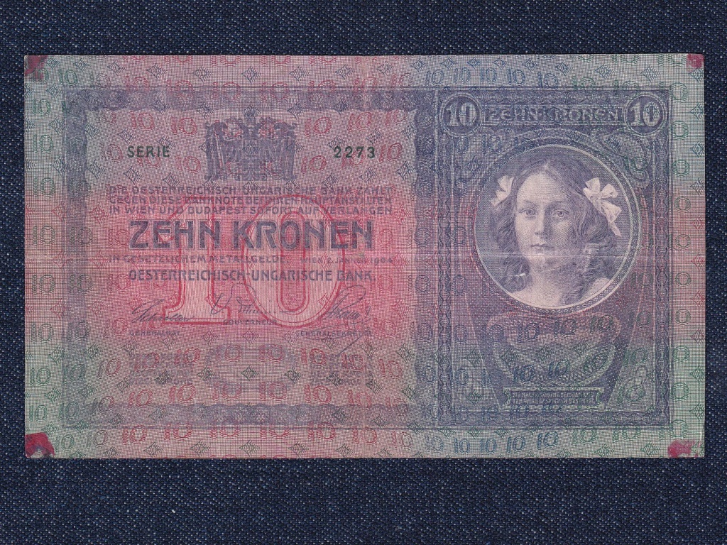 Ausztria Osztrák-Magyar Korona bankjegyek (1904-1910) 10 Korona bankjegy 1904 szakadás