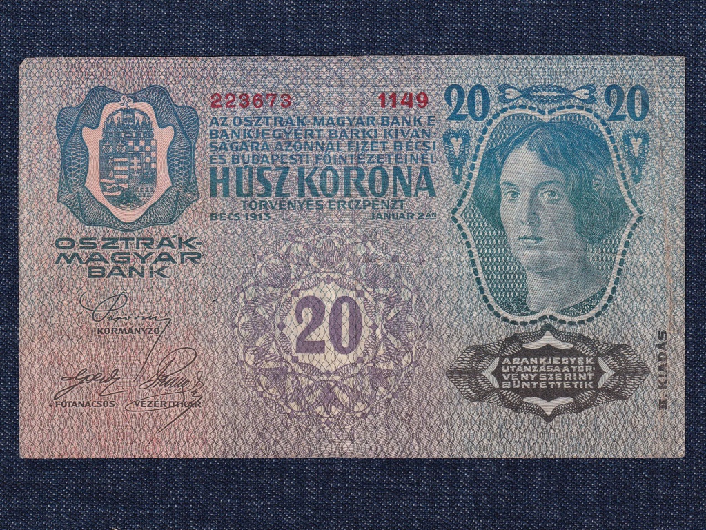 Osztrák-Magyar (1912-1915) 20 Korona bankjegy 1913