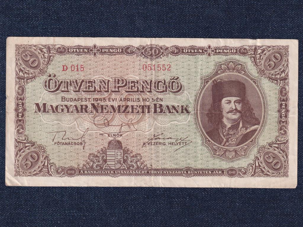 Háború utáni inflációs sorozat (1945-1946) 50 Pengő bankjegy 1945