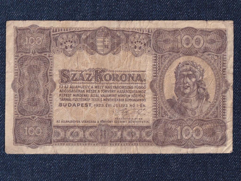 Kisméretű Korona államjegyek 100 Korona bankjegy 1923