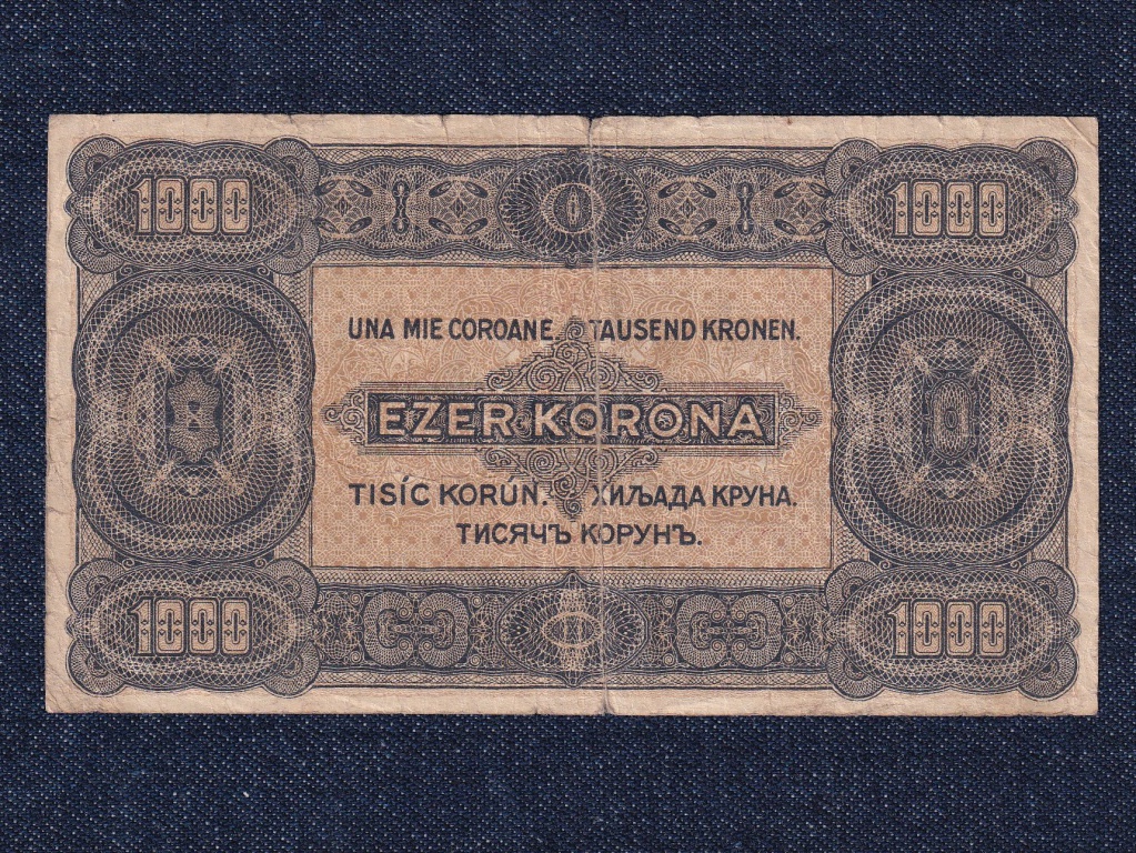 Kisméretű Korona államjegyek 1000 Korona 8 fillér bankjegy 1923