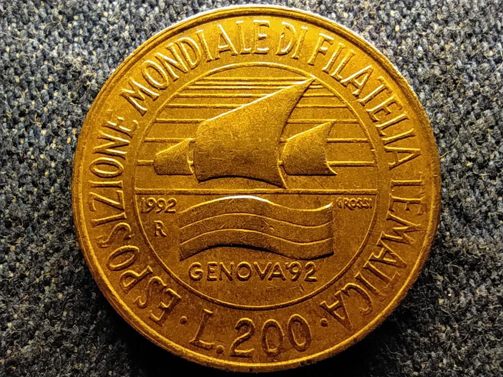 Olaszország Filatélia világkiállítás Genova 200 Líra 1992 R