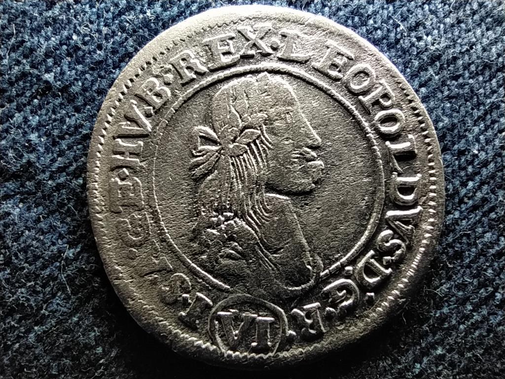 I. Lipót (1657-1705) ezüst 6 Krajcár 1672 KB