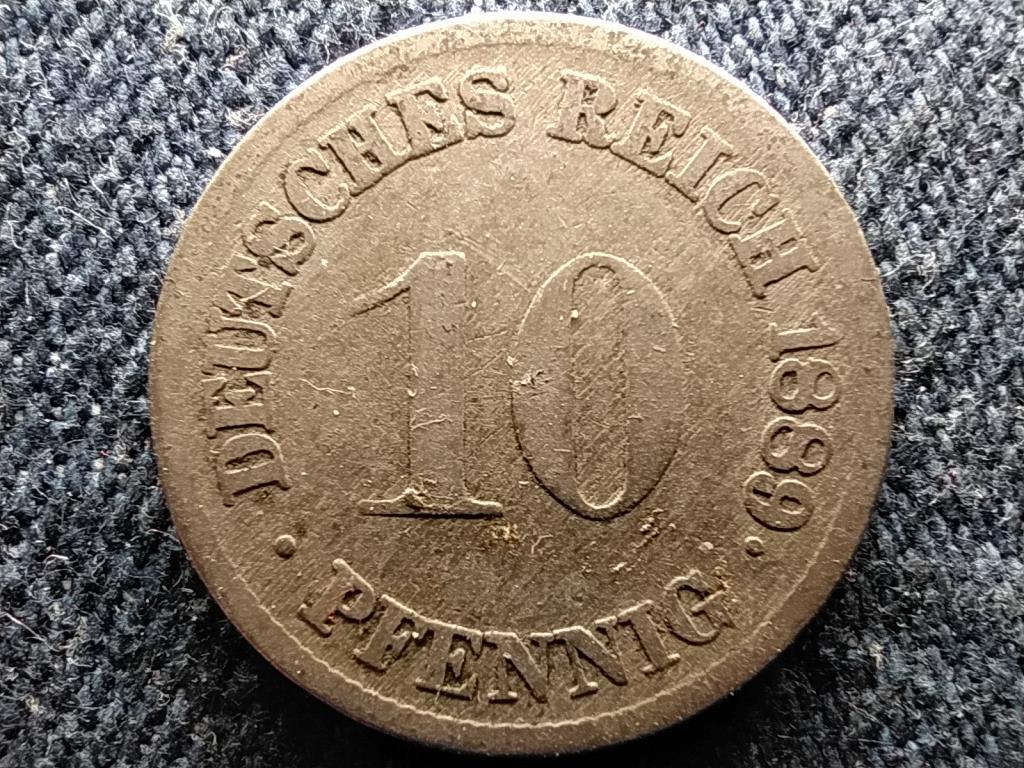 Németország Második Birodalom I. Vilmos (1871-1888) 10 Pfennig 1889 F