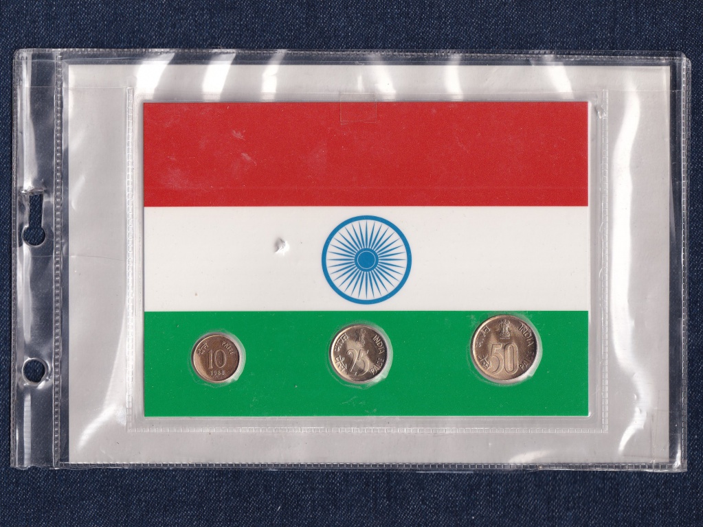 India forgalmi szett 10-25-50 paisa 1988