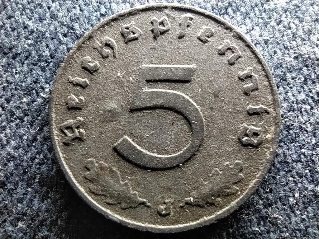 Németország Horogkeresztes 5 birodalmi pfennig 1940 A