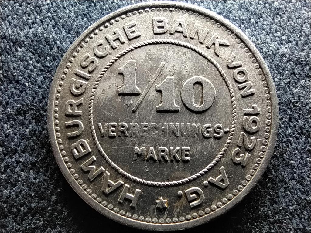 Németország Hamburg városállam 1/10 Verrechnungsmarke szükségpénz 1923