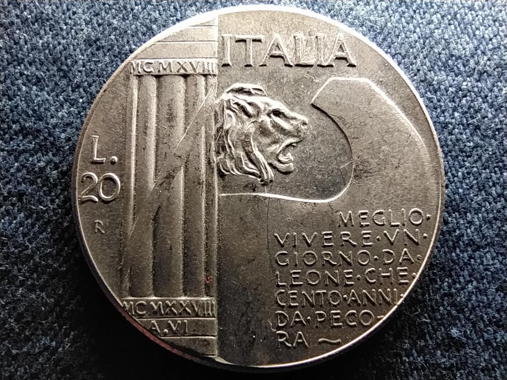 Olaszország Mussolini fantázia 20 líra 1943 érem 20,4g 35,5mm ezüst bevonatú réz