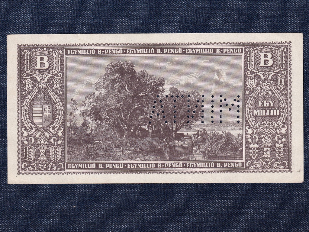 Háború utáni inflációs sorozat (1945-1946) 1 millió B-pengő bankjegy 1946 BP MINTA