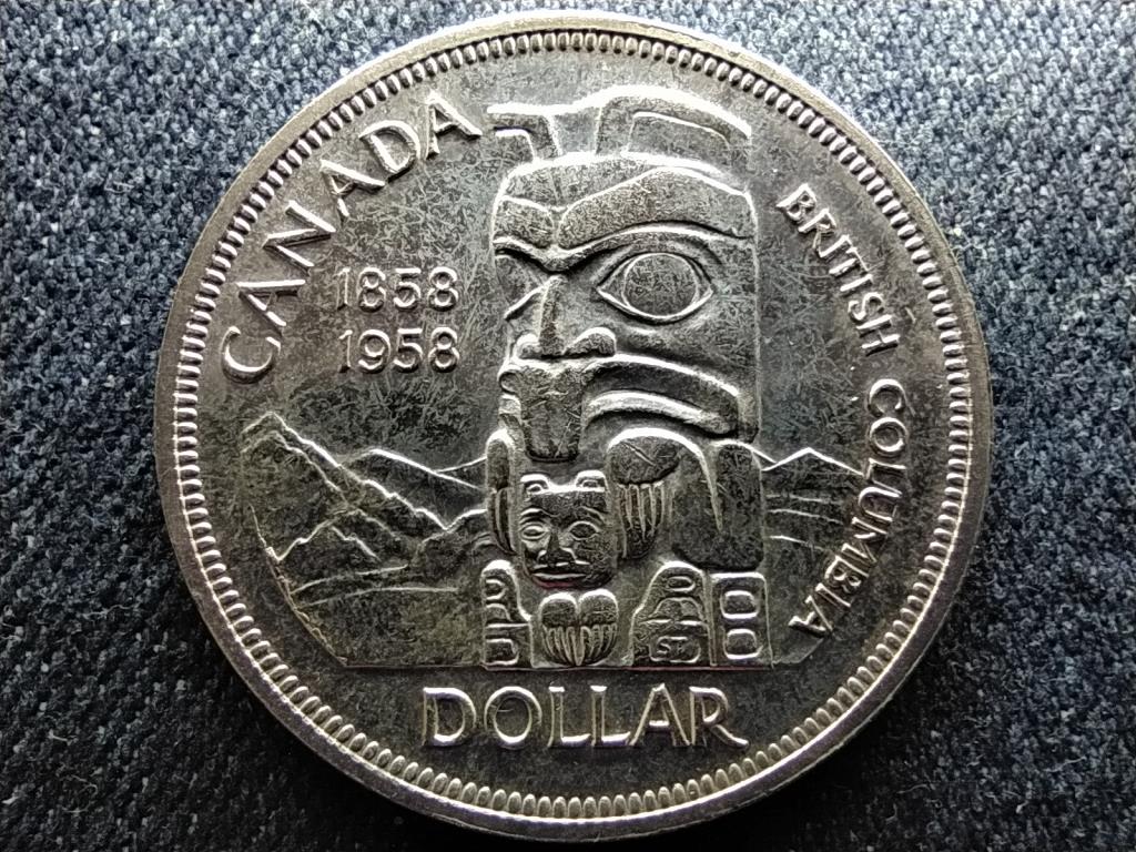 Kanada 100 éves Brit Kolumbia .800 ezüst 1 Dollár 1958