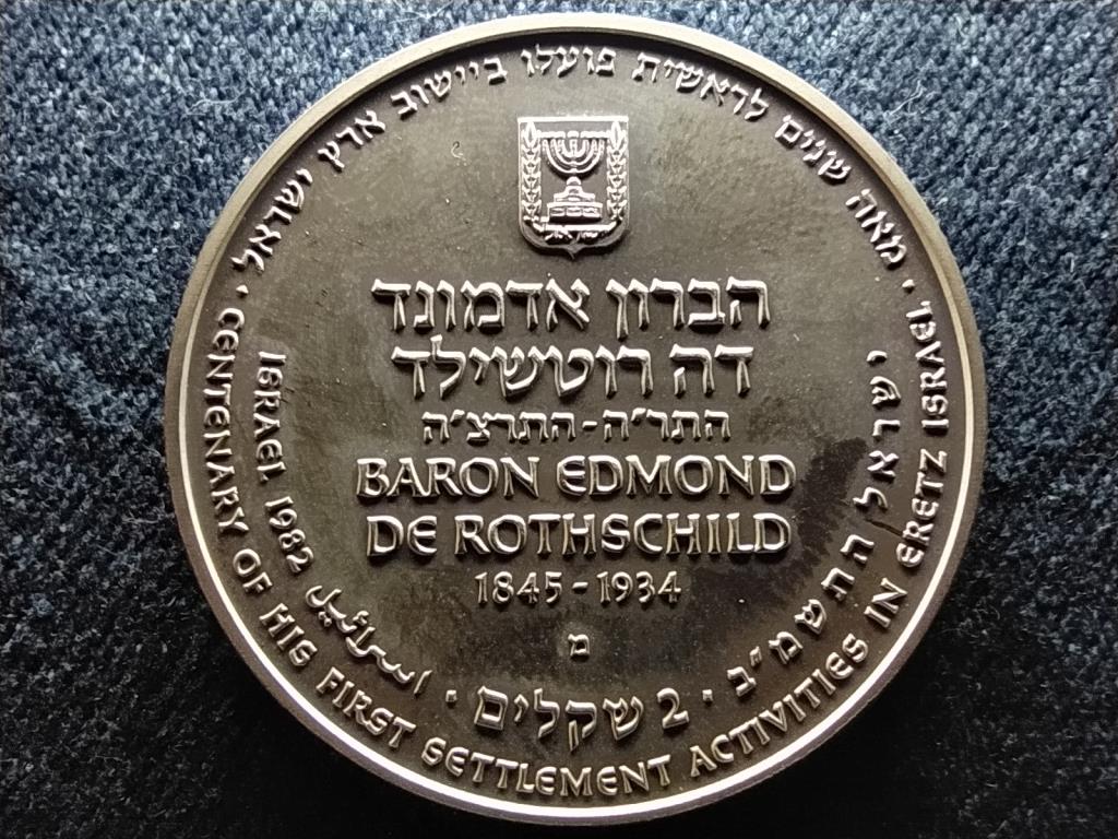Izrael Függetlenség 34. évfordulója Rothschild báró .850 ezüst 2 Sheqalim 1982 PP