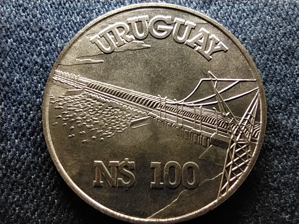 Uruguay Salto Grande két nemzeti gát építése .900 ezüst 100 Új pezó 1981 So
