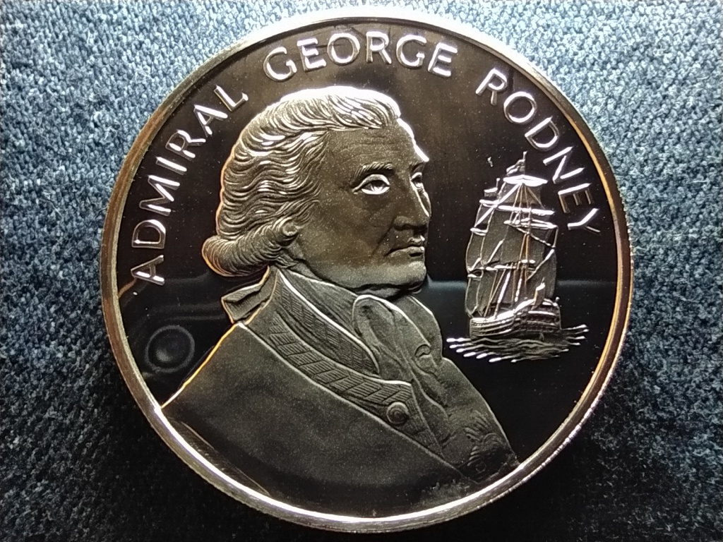 Jamaica George Rodney tengernagy .925 ezüst 10 Dollár 1977 FM PP